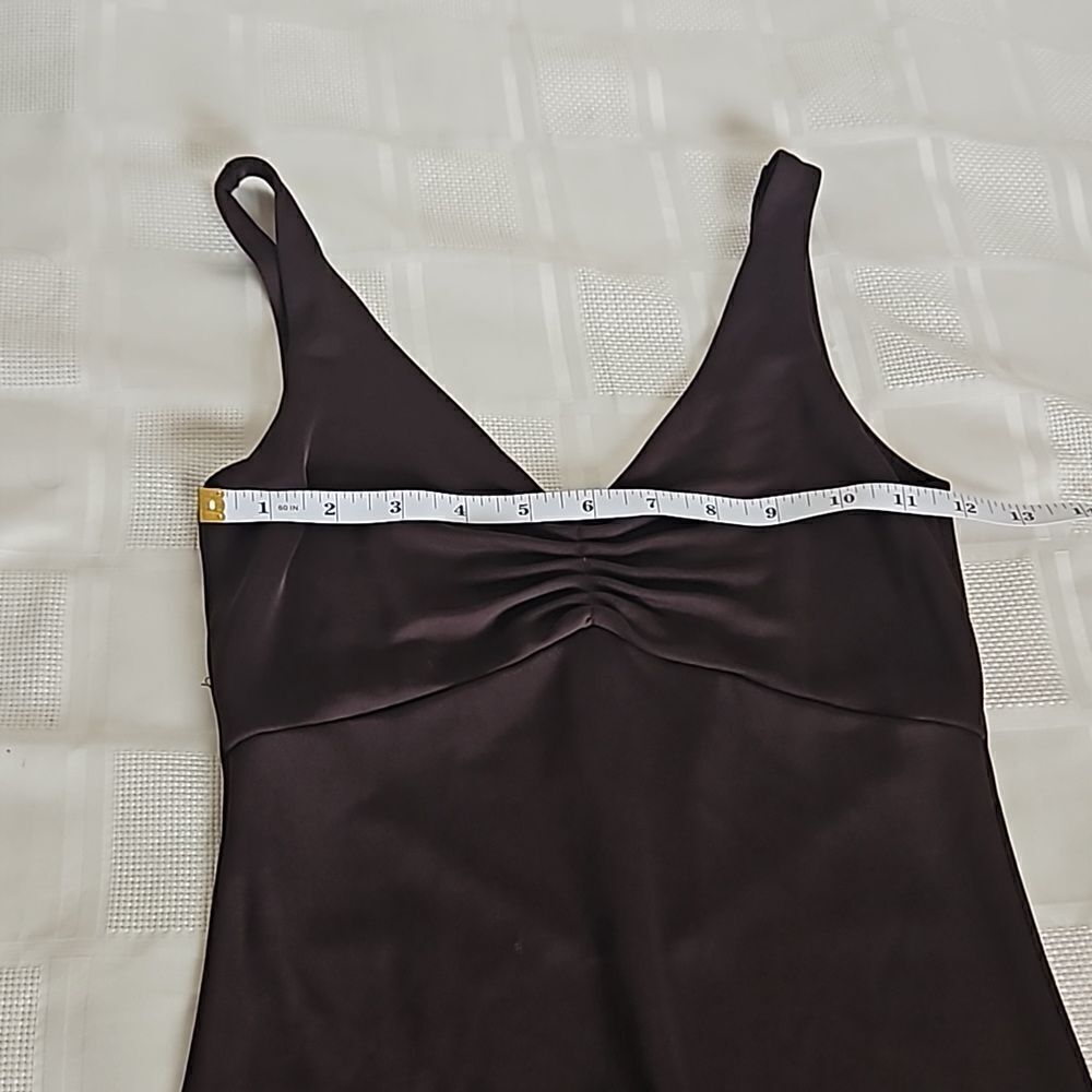 Talula Babaton Sweetheart Neckline, Straps Asymmetric Hem Midi Dress Brown XS - Picture 8 of 16